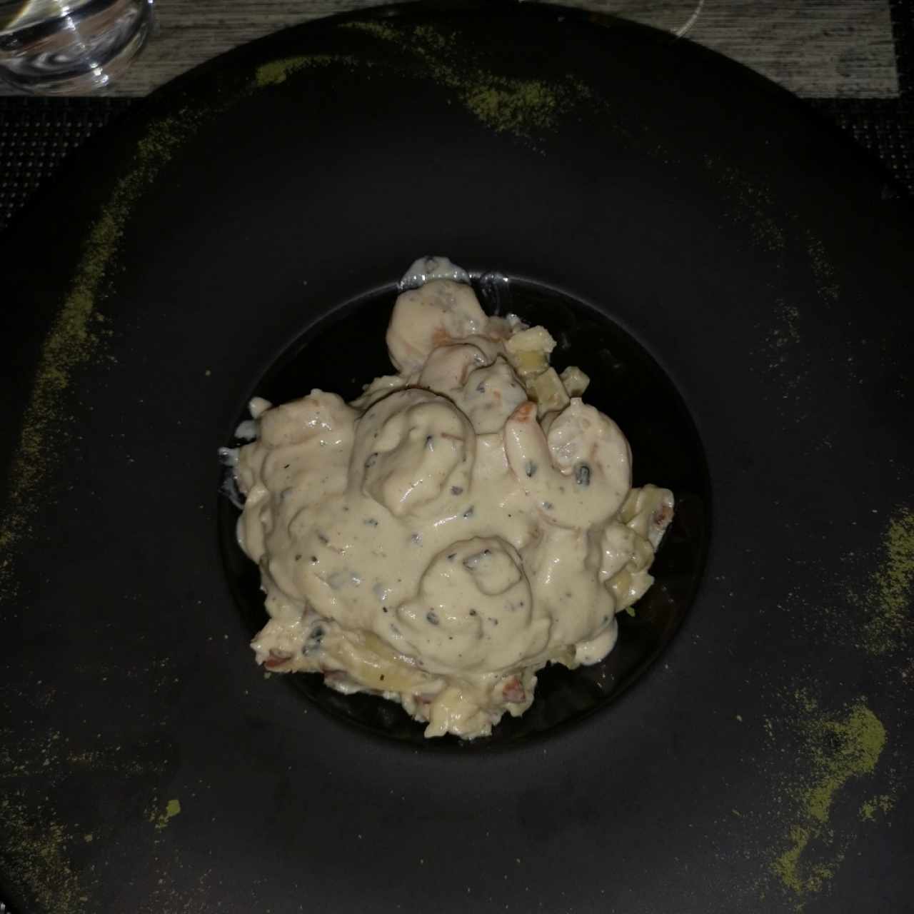 fetuccini strega con camarones