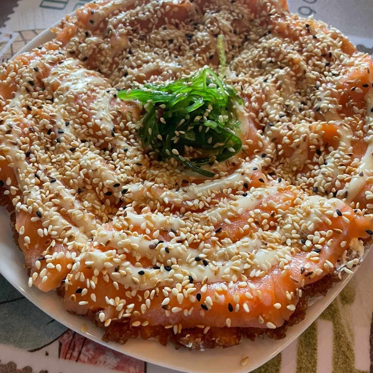 Pizza de Sushi de Salmón