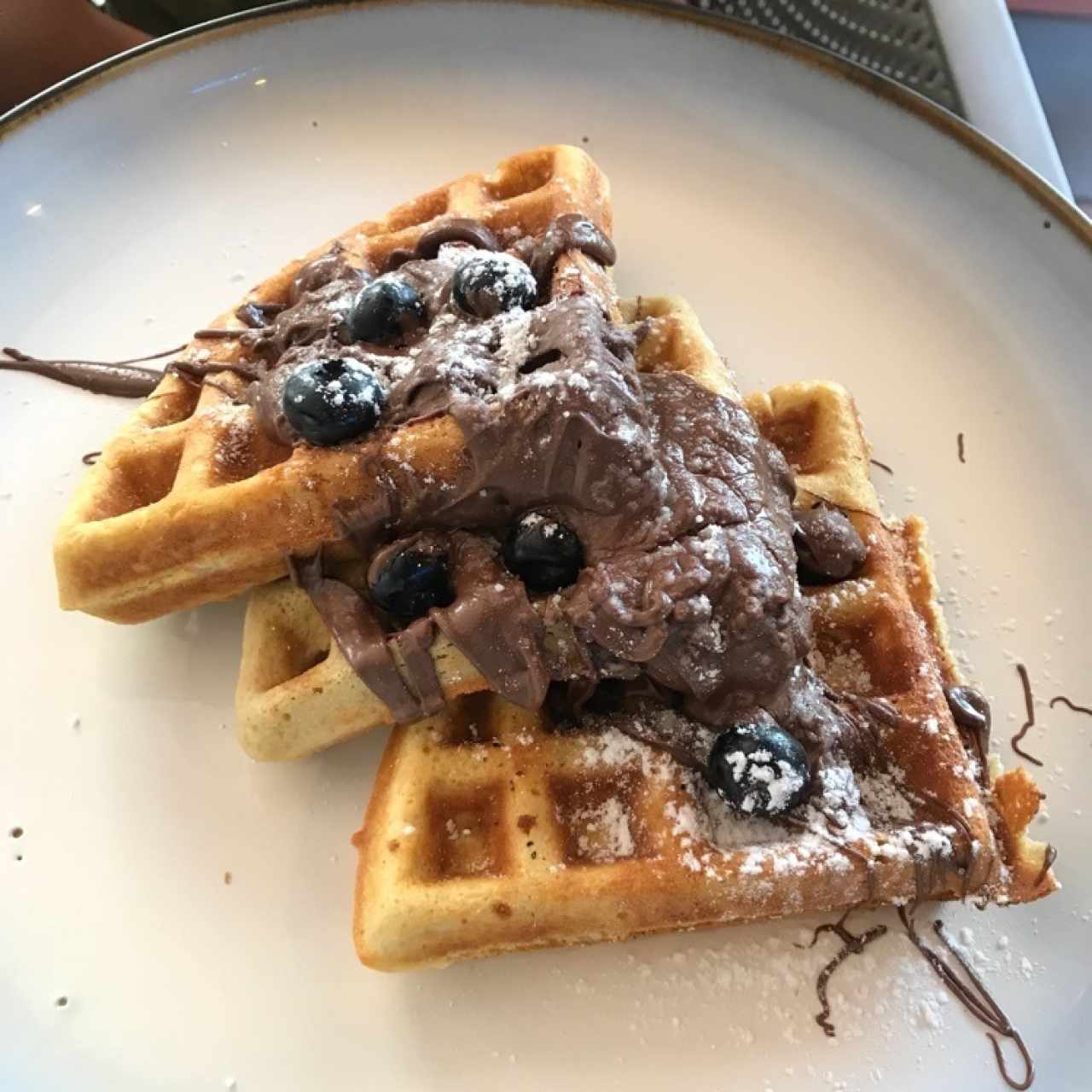 Waffles con nutella