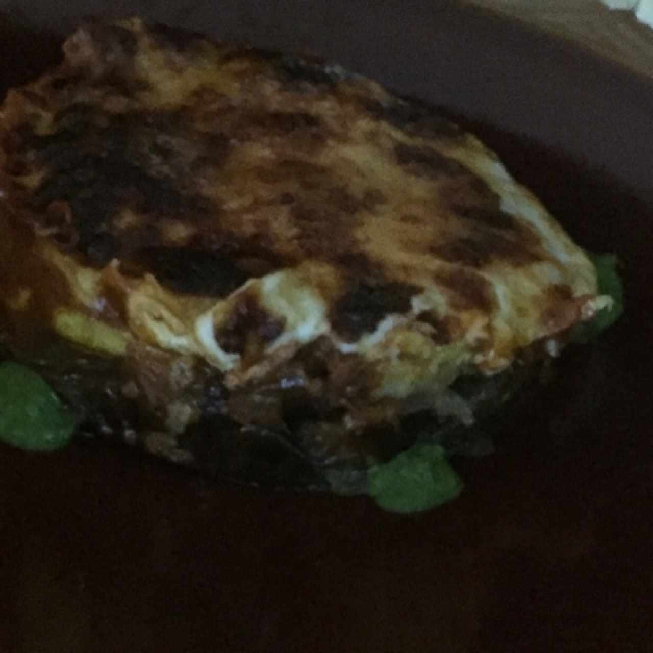 lasagna de berenjena con platano