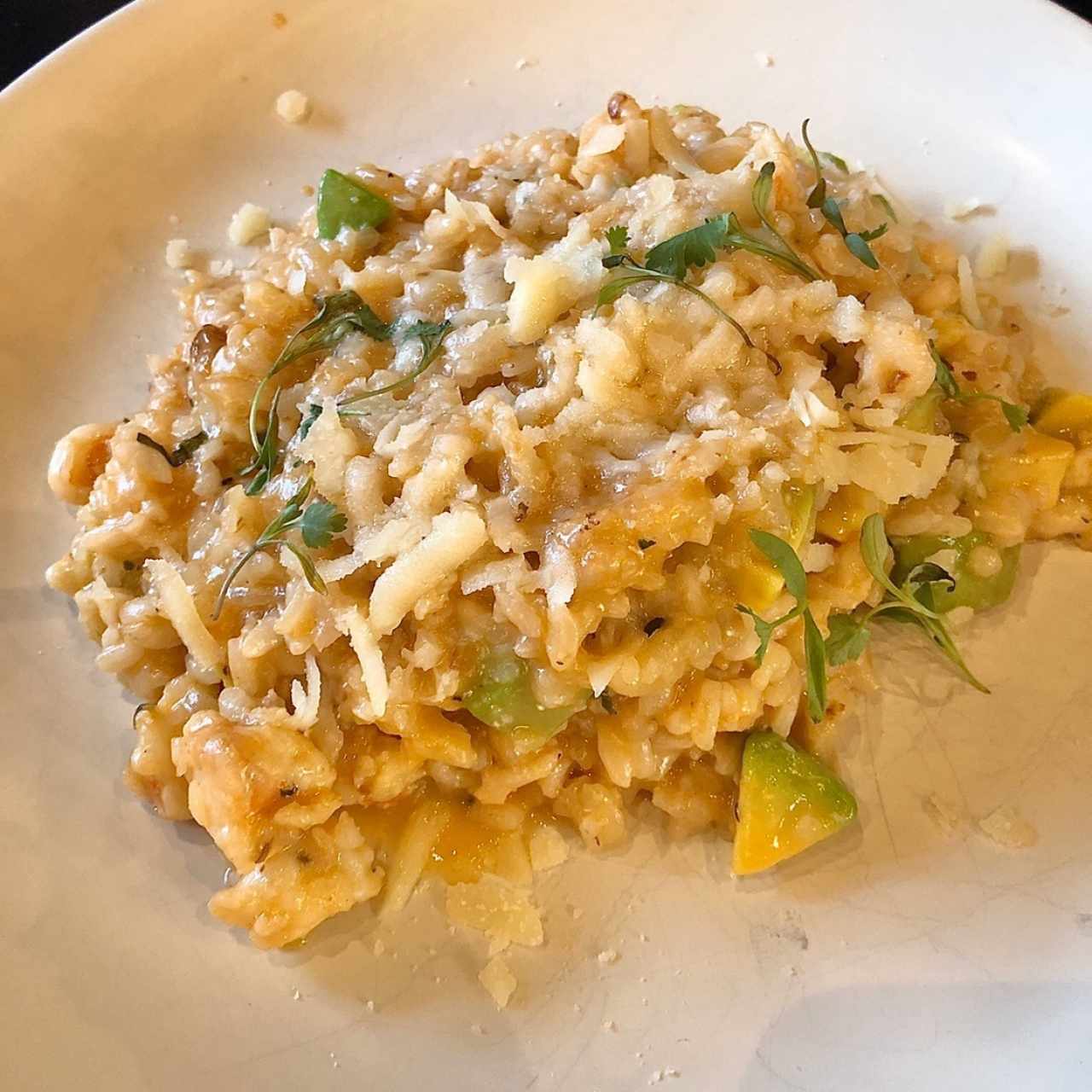 Rissotto de langostinos y aguacate