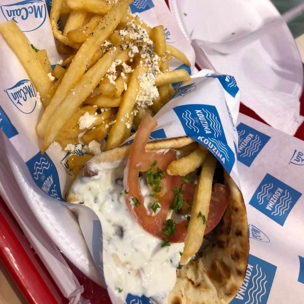 gyro de carne con papitas