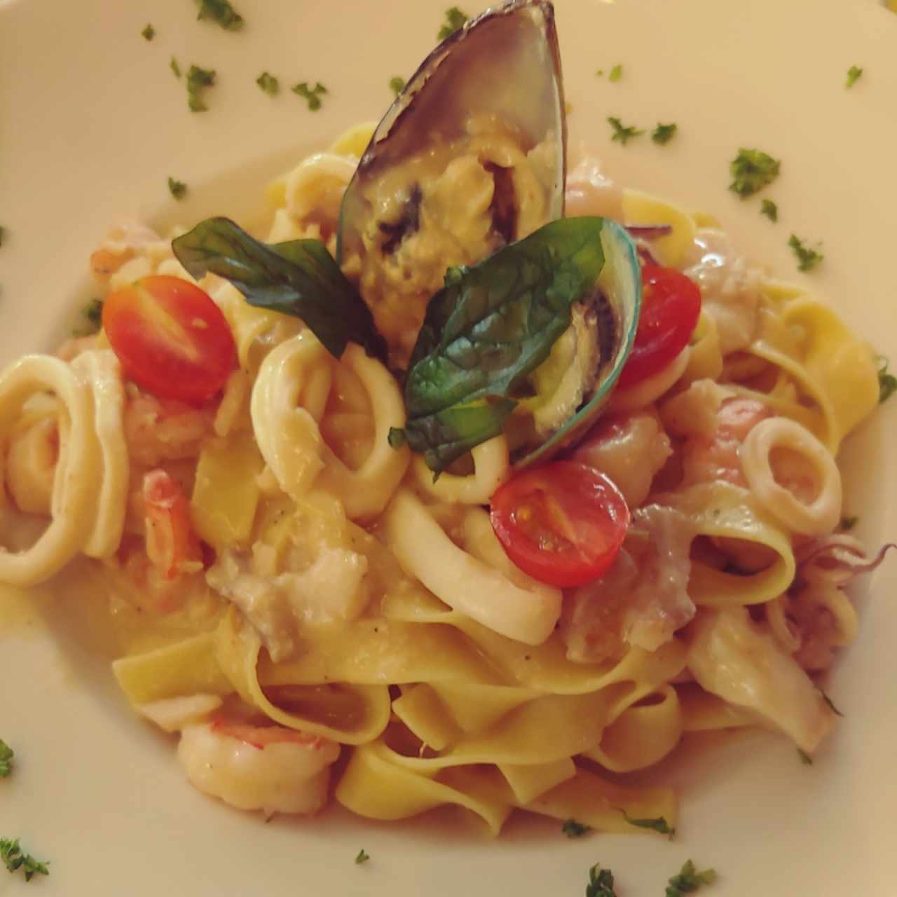 Pasta con Mariscos 