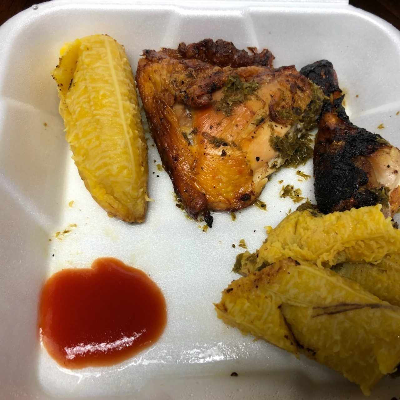 pollo asado con plátano 