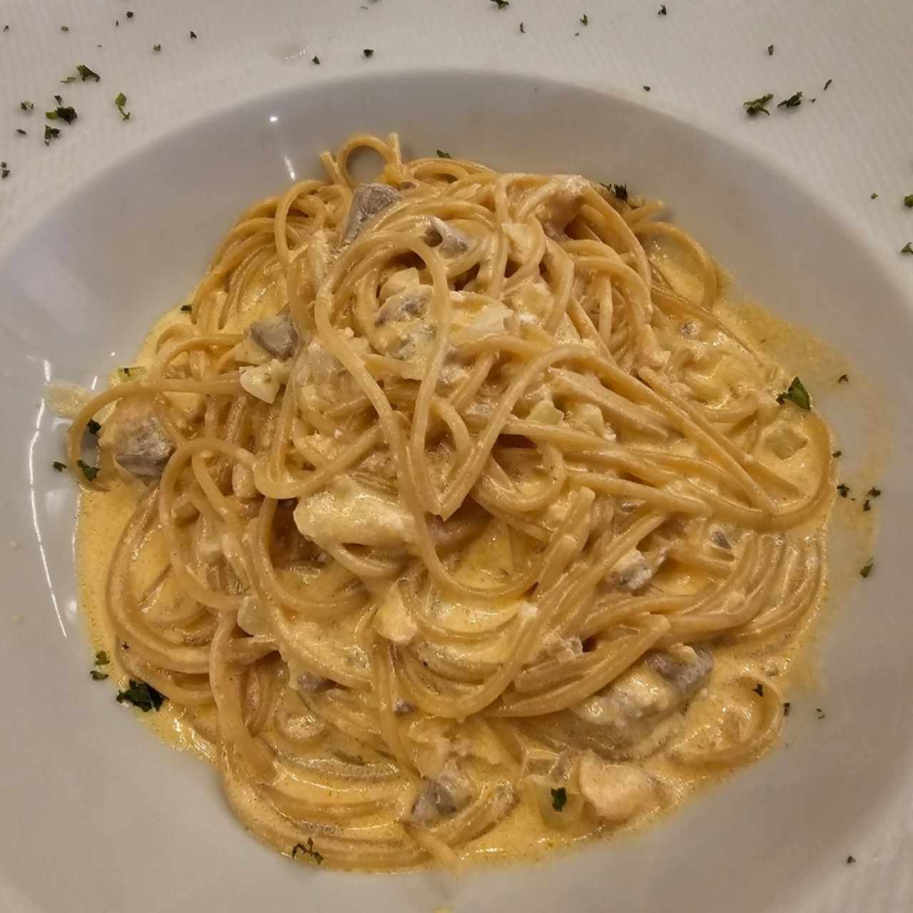 Spaguetti al Vodka con Salmon