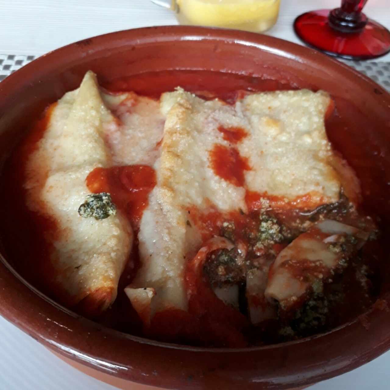 Canelones de espinacas 