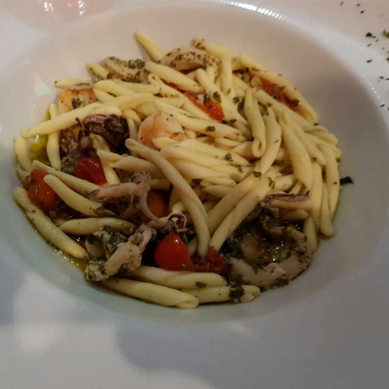 Pasta frutti di mare al olio