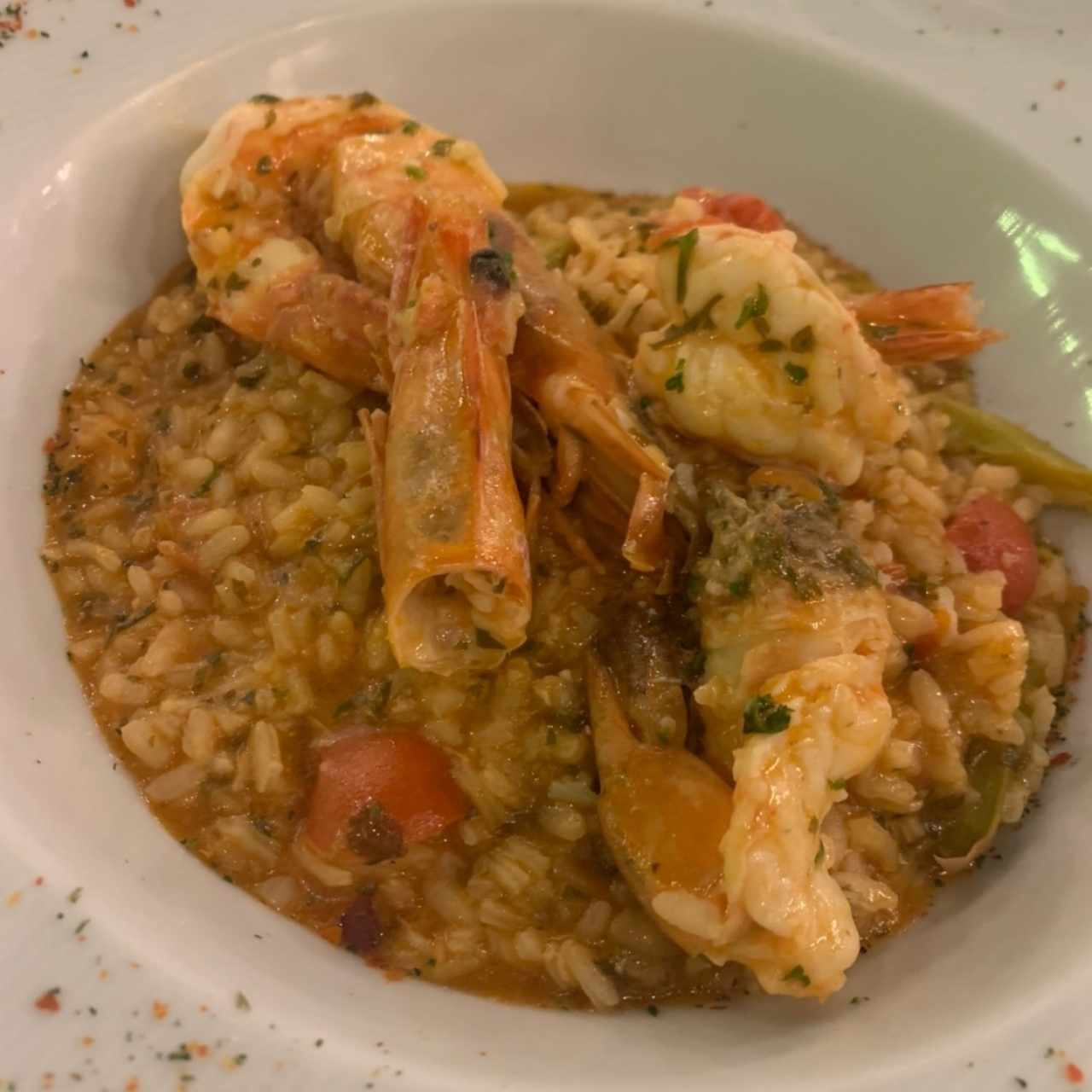 Risotto de langostinos