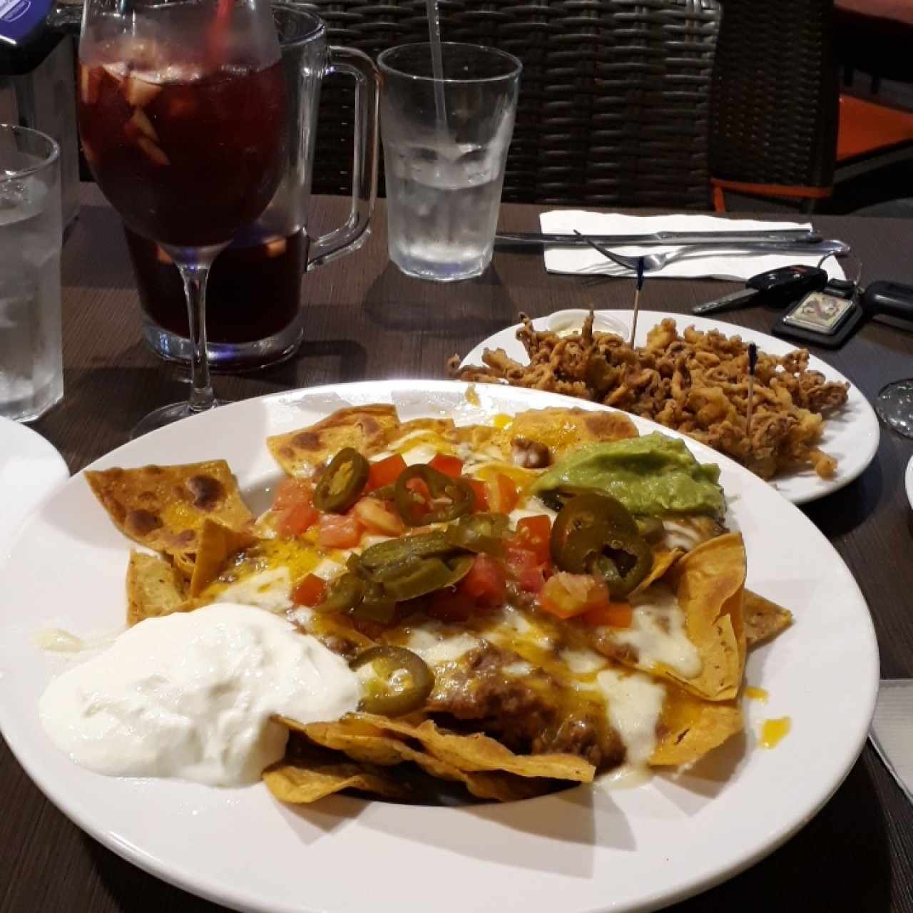 Nachos, arañitas y sangria