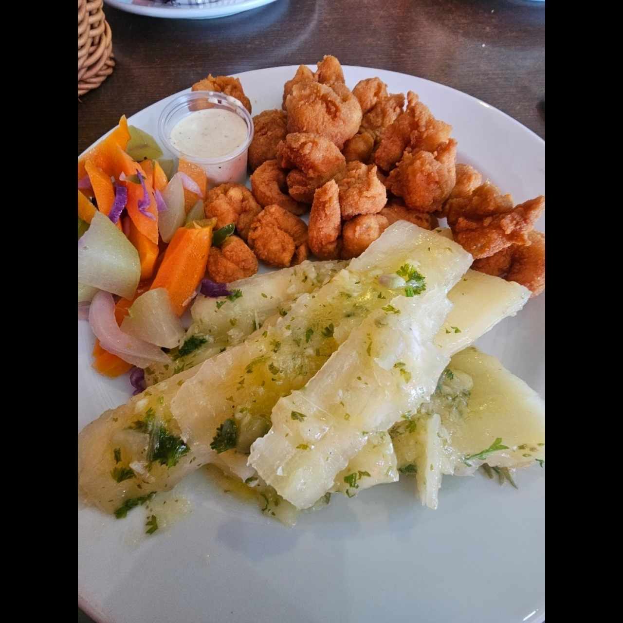 Canasta de Camarones Apanados 