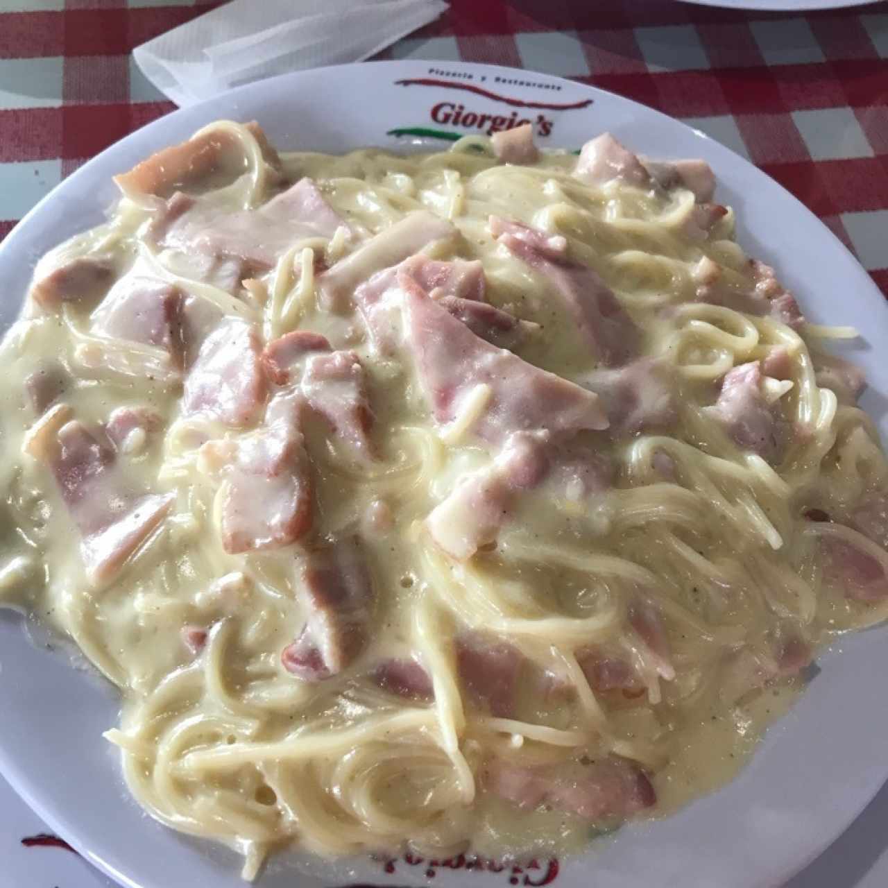 Spaguetini a la carbonara