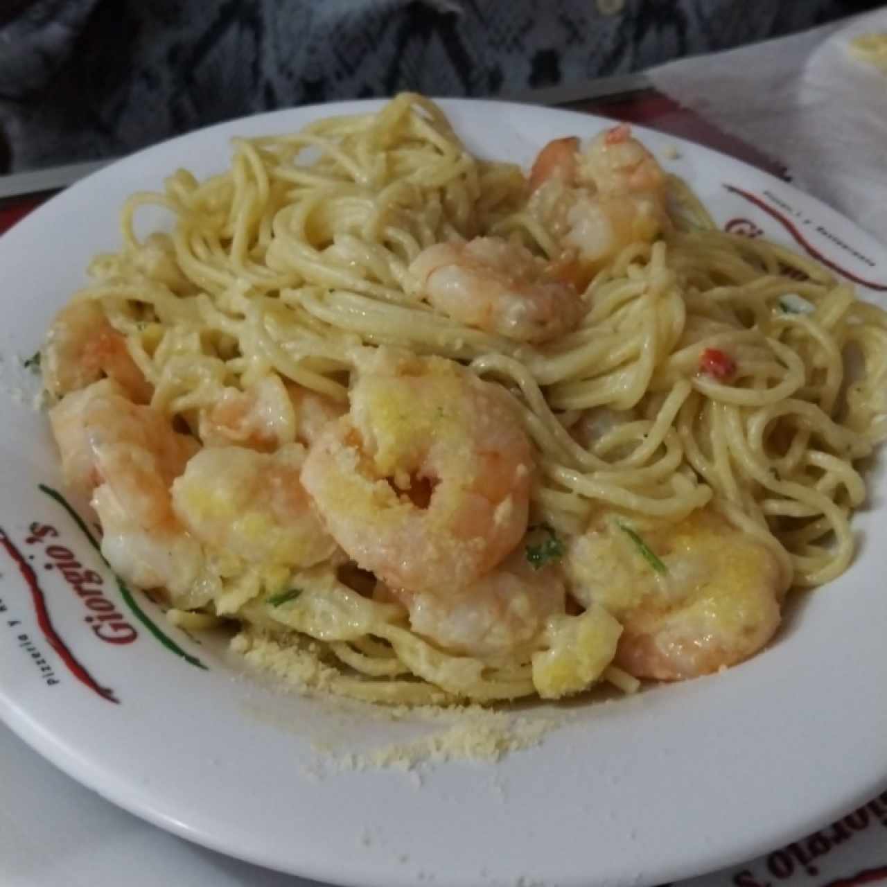 pasta con camarones 