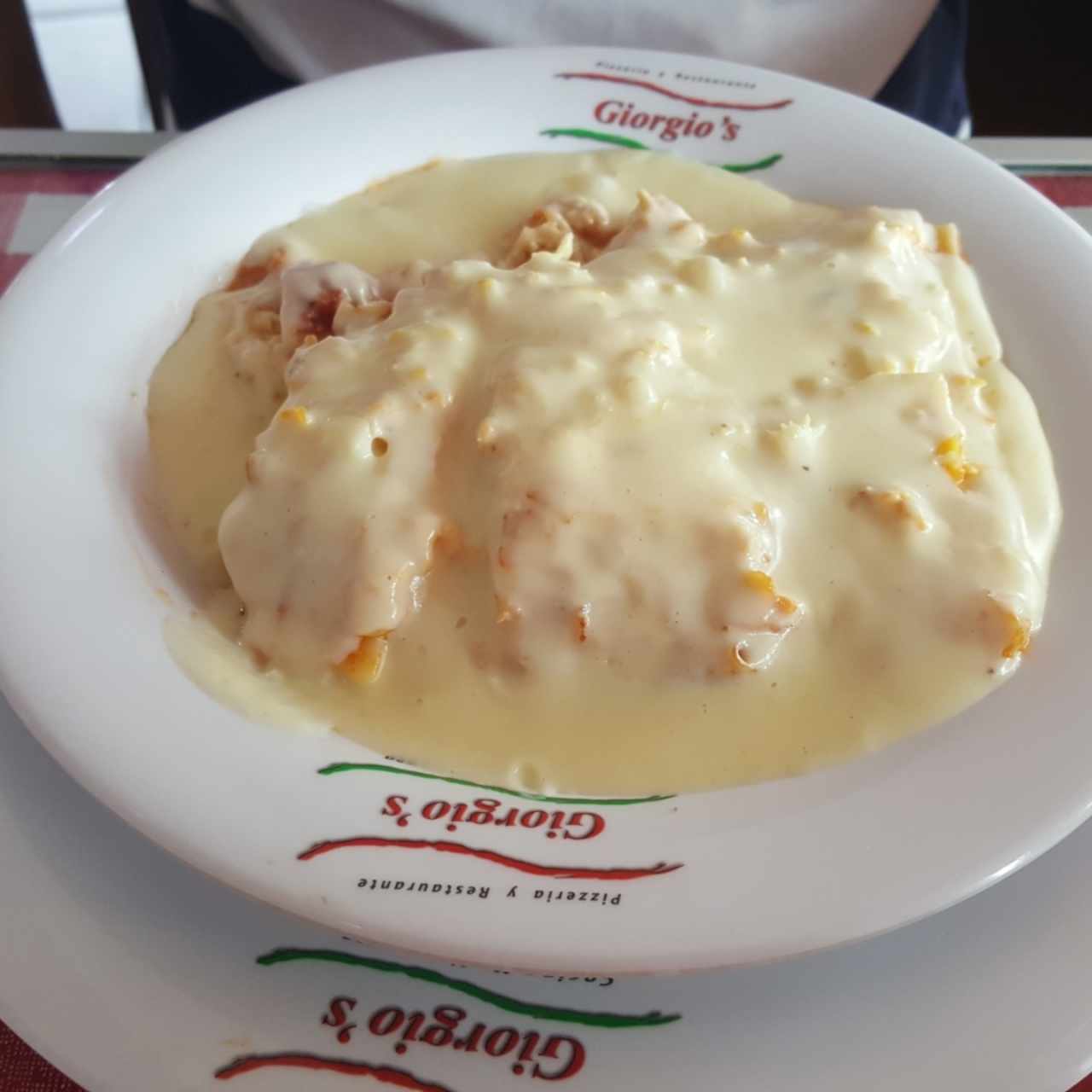 Lasaña de pollo con crema