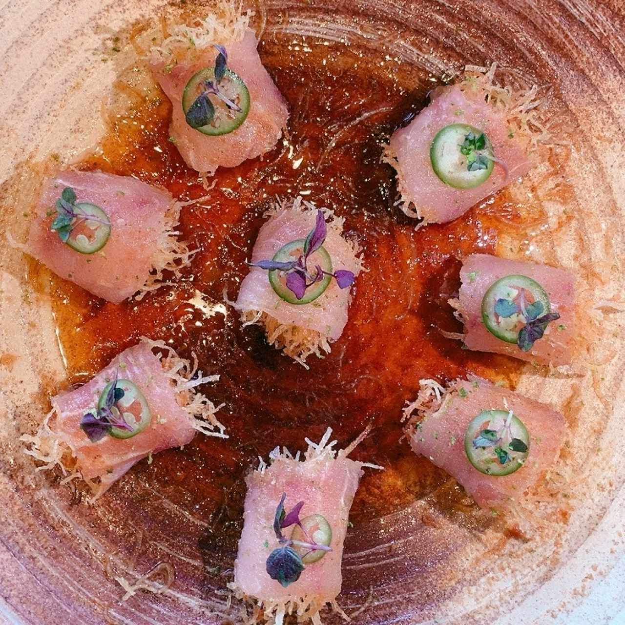 HAMACHI PONZU SERRANO, SUDASHI