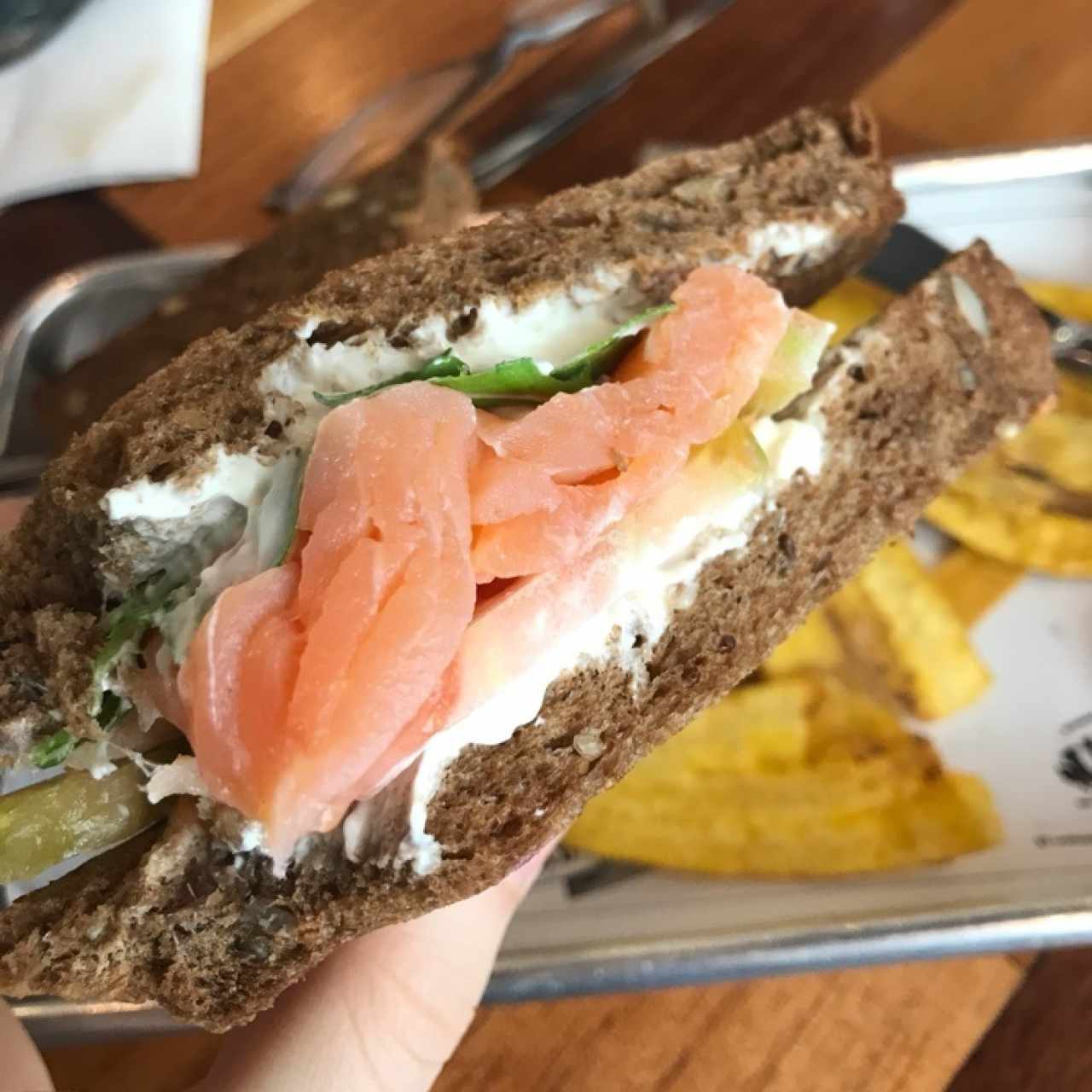 smoked salmon sandwich