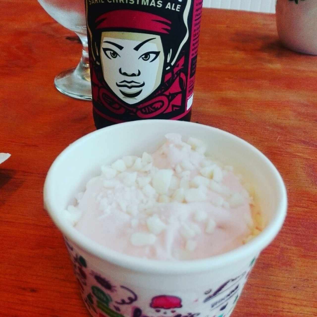 helado de rosas