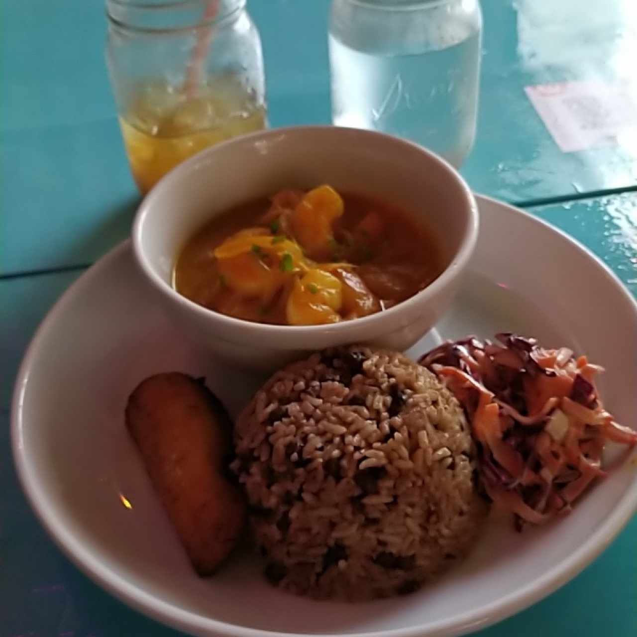 camarones con coco+ arroz con coco