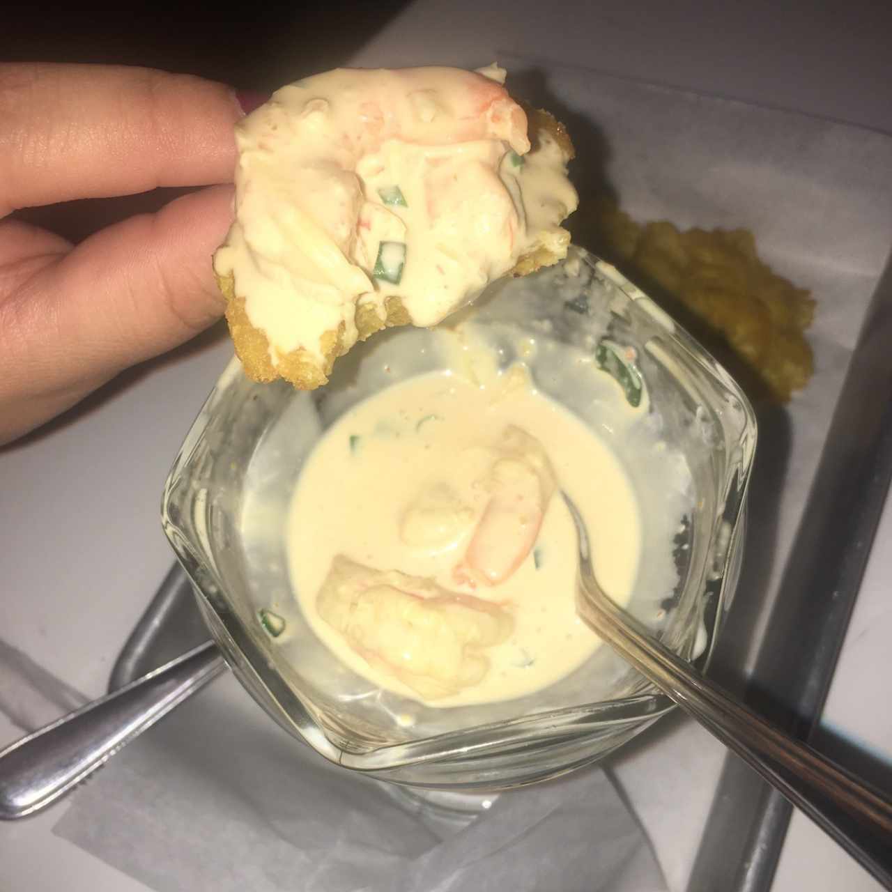 ceviche gourmet de Camarones y Patacones