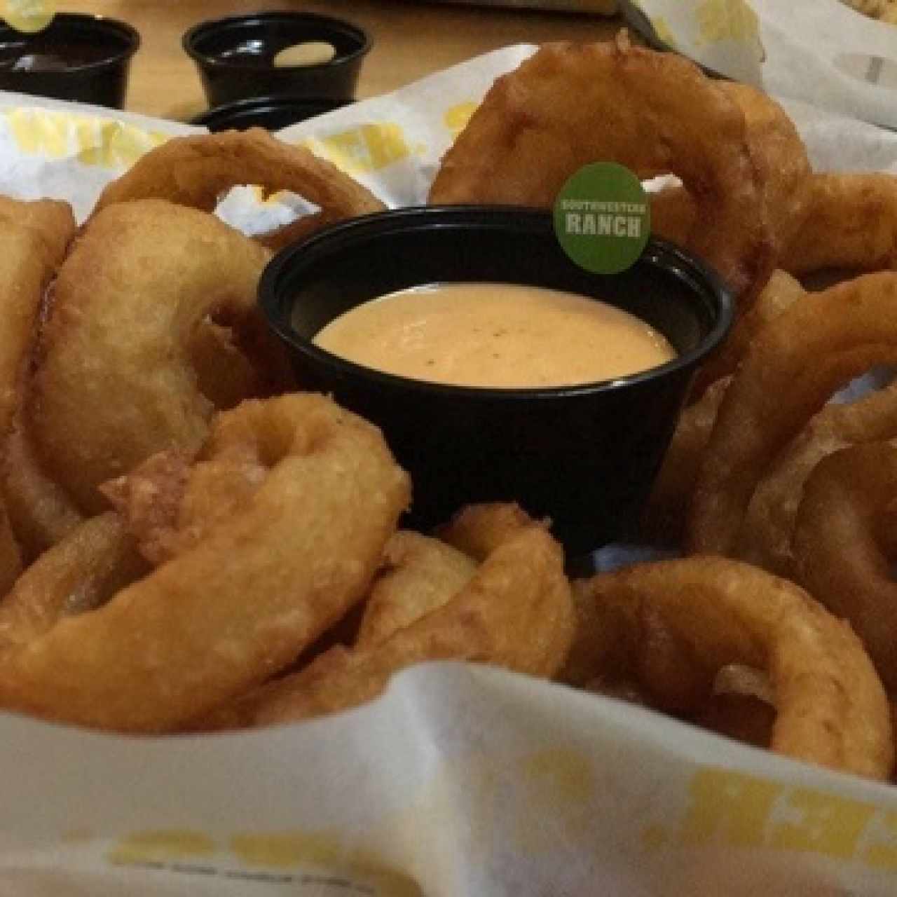 Beer-battered onion rings