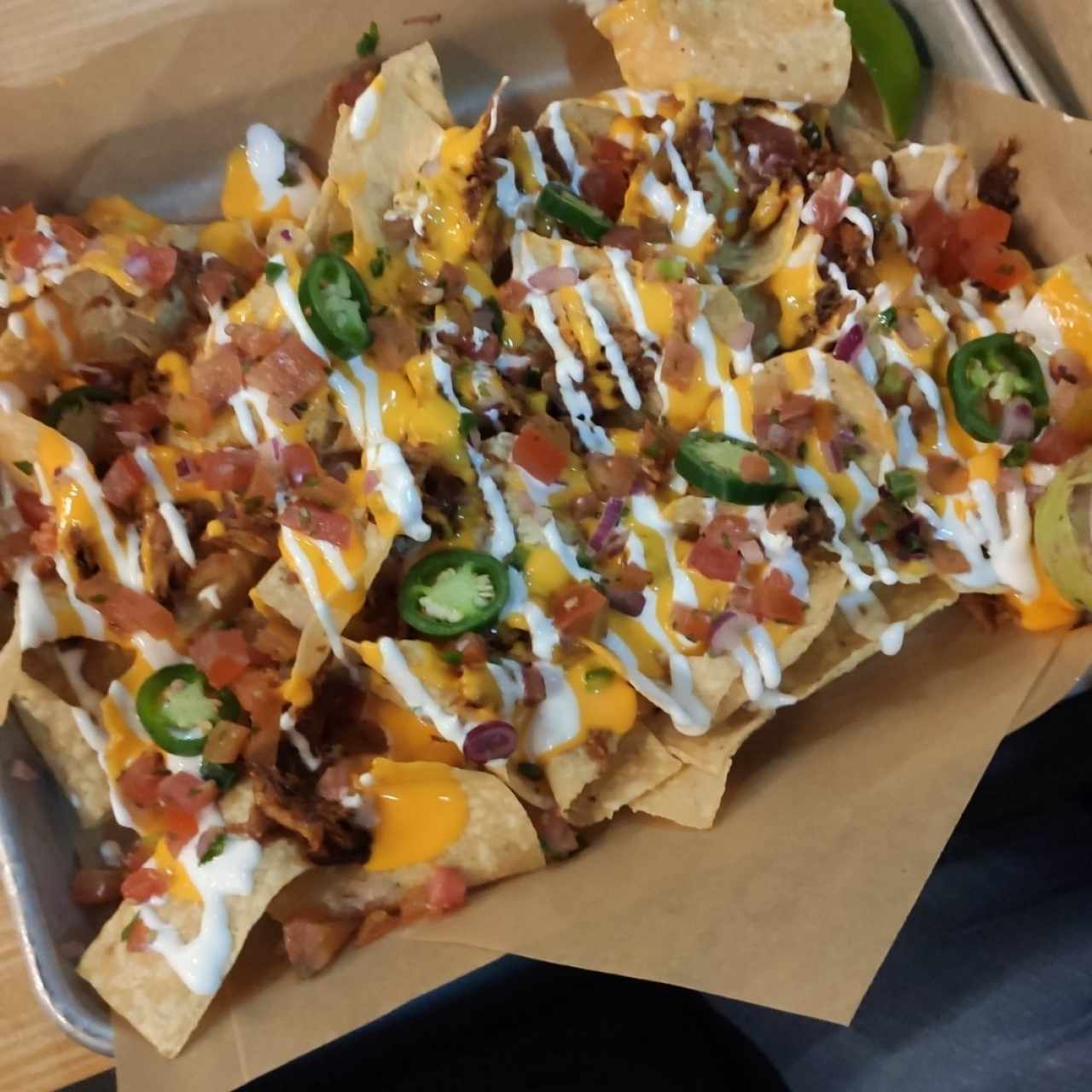 nachos de puerco