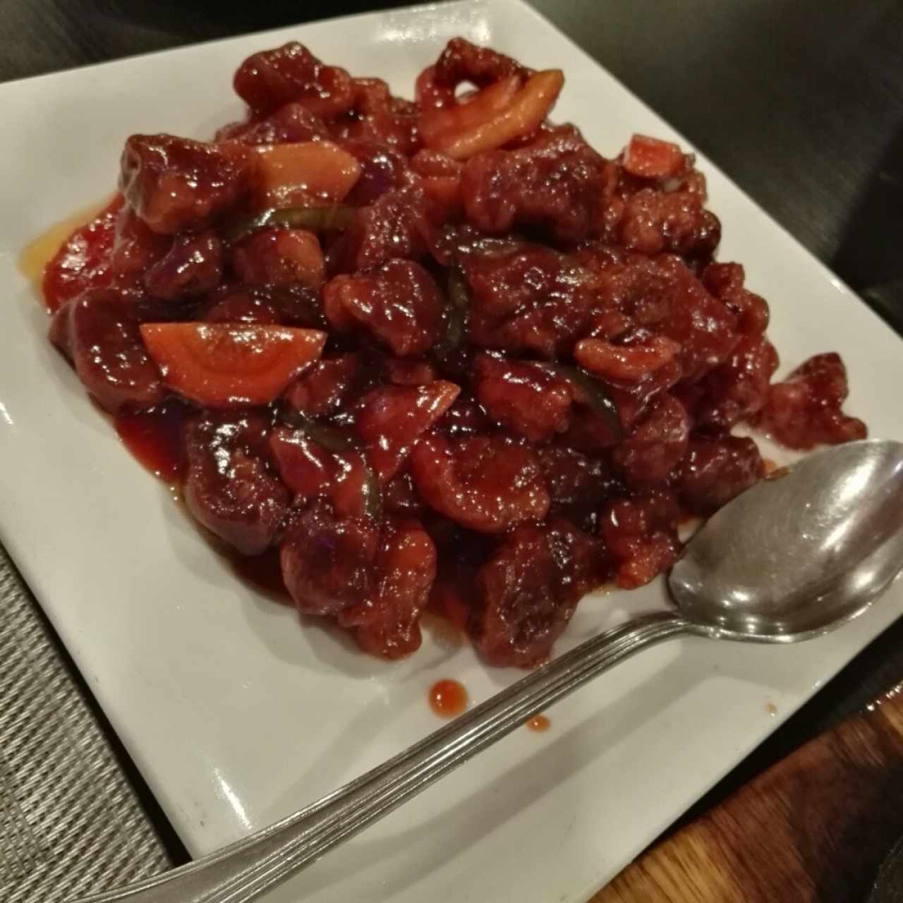 Puerco apanado en salsa agridulce