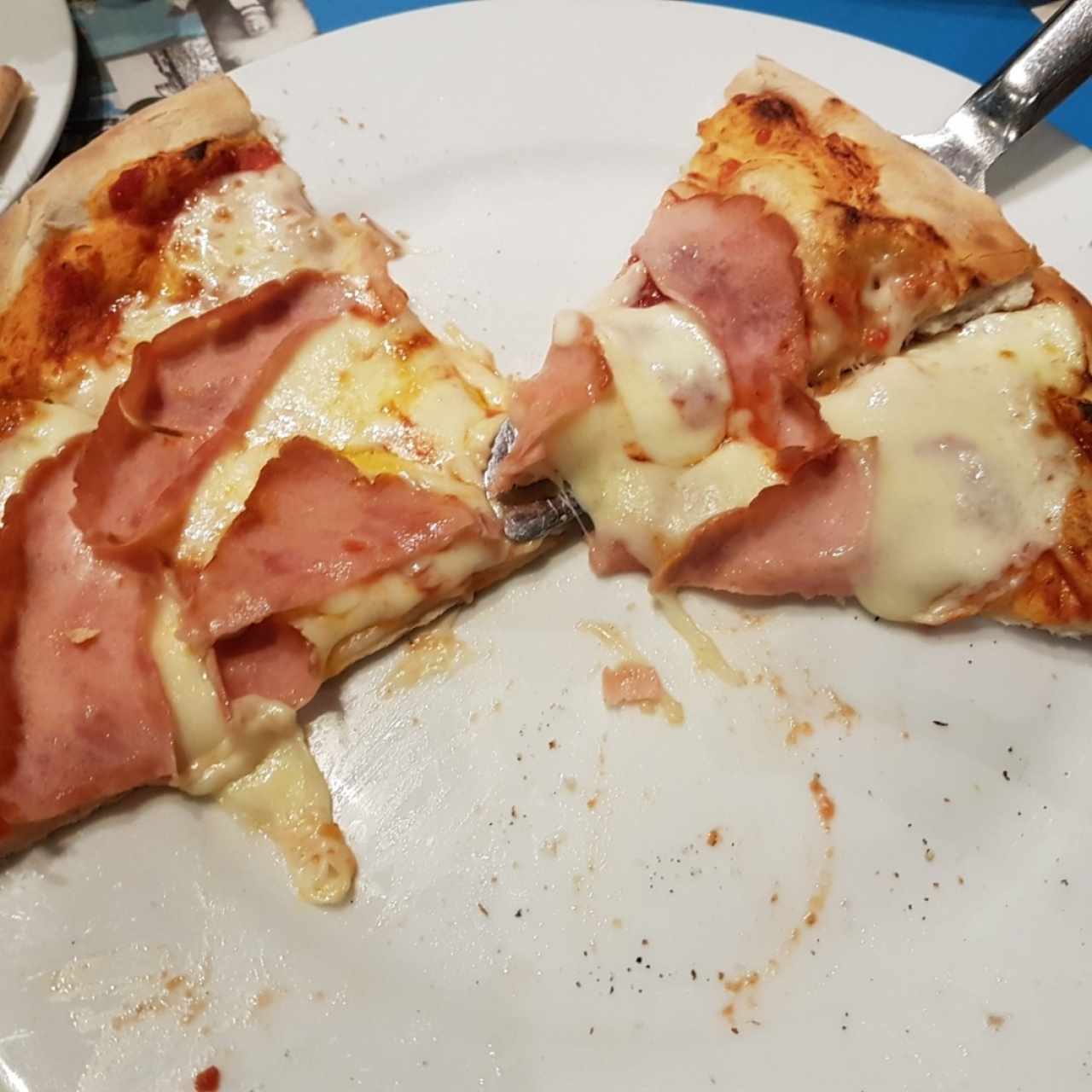 pizza de jamón, que voló