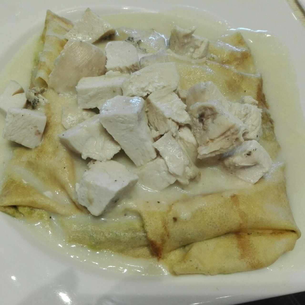 Crepes de pollo con espinaca