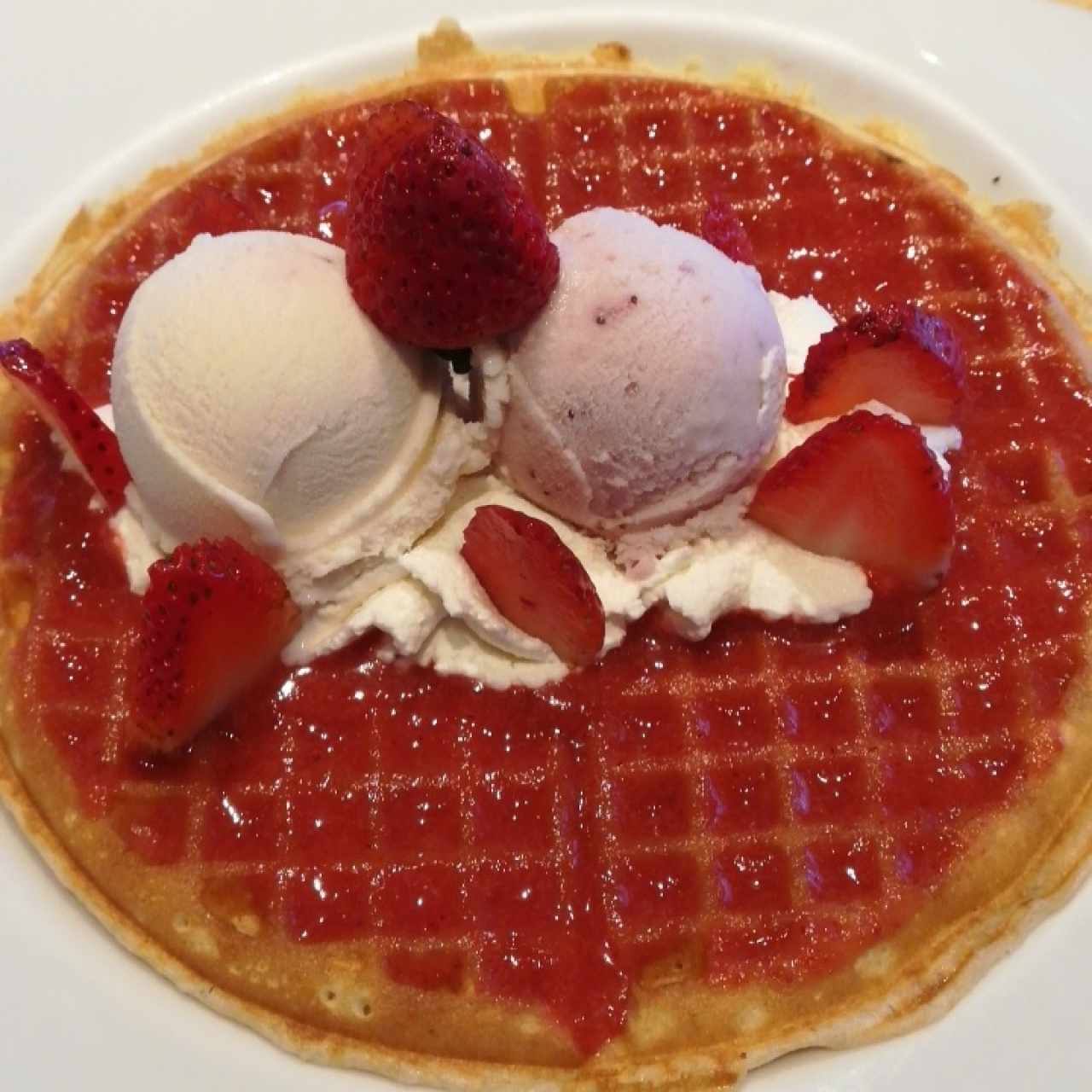 Waffle deleite de fresas