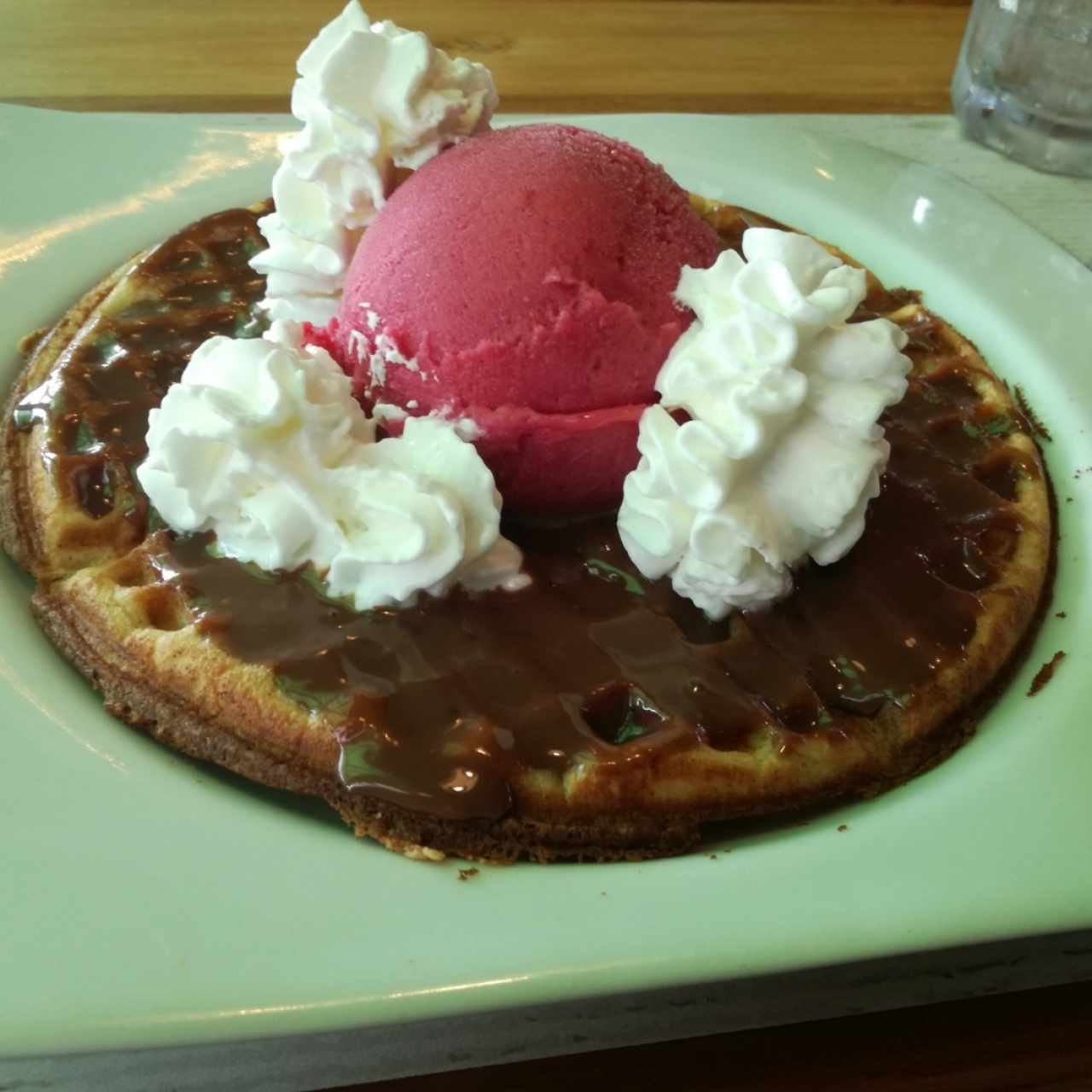 wafle especial con helado