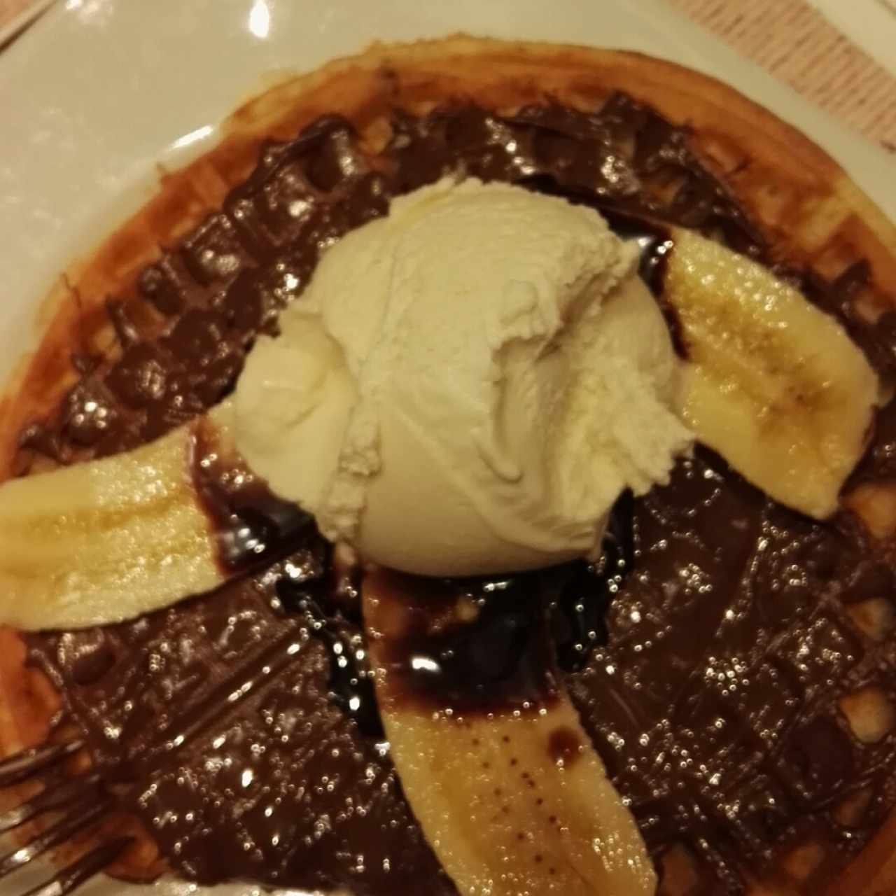 waffle de nutella con banano