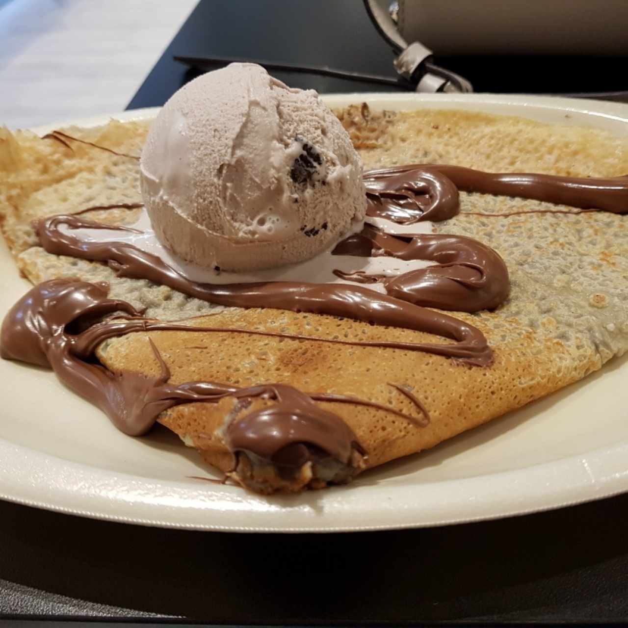 Creppe de nutella con helado