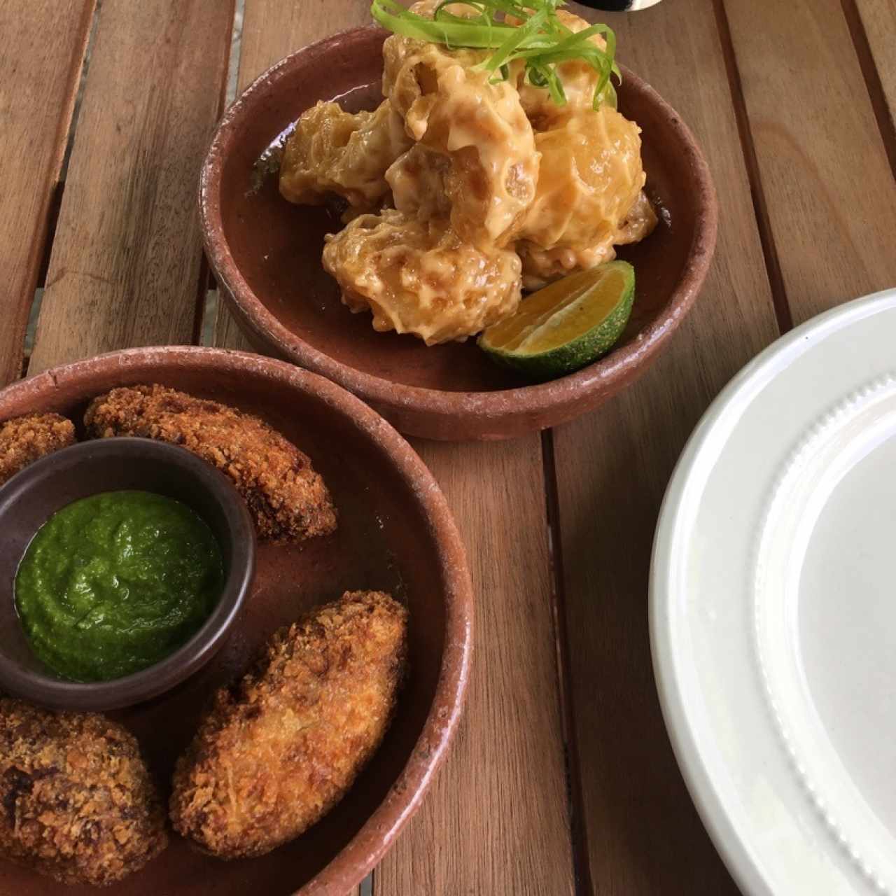 Las inigualables Croquetas de Rabo de Toro y, lo otro, no me acuerdo.