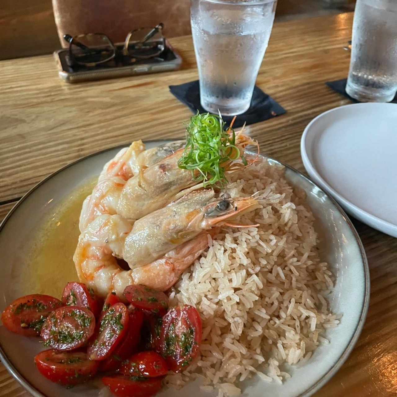 Camarones con arroz con coco