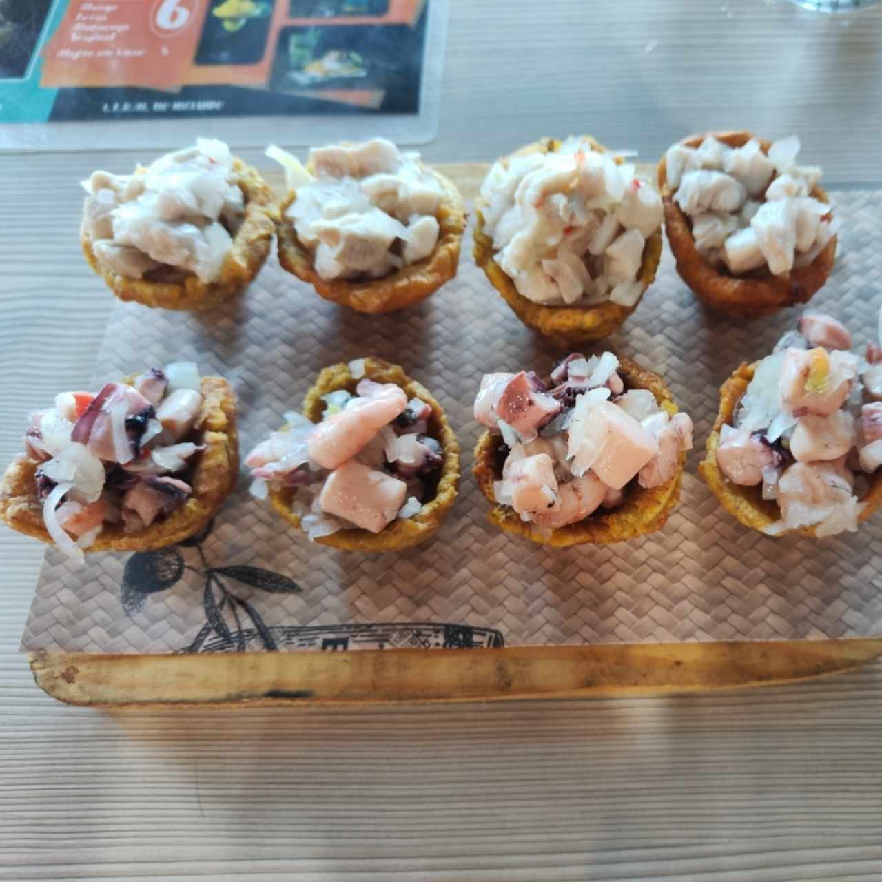 Patacones rellenos de Ceviche