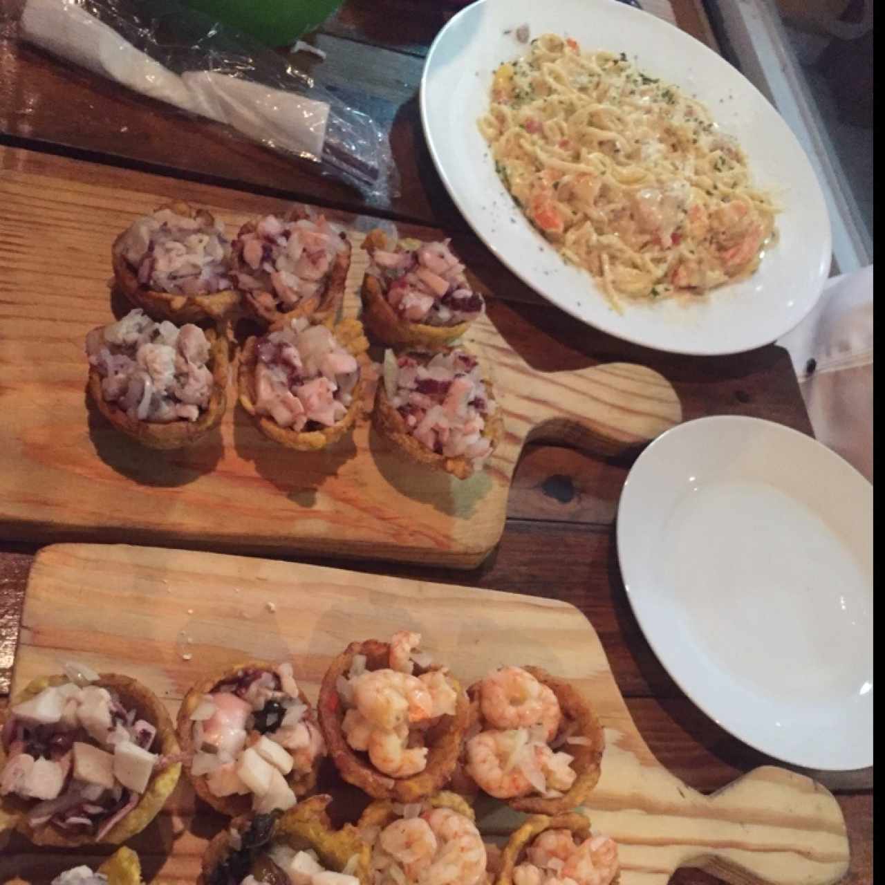 patacones con ceviche