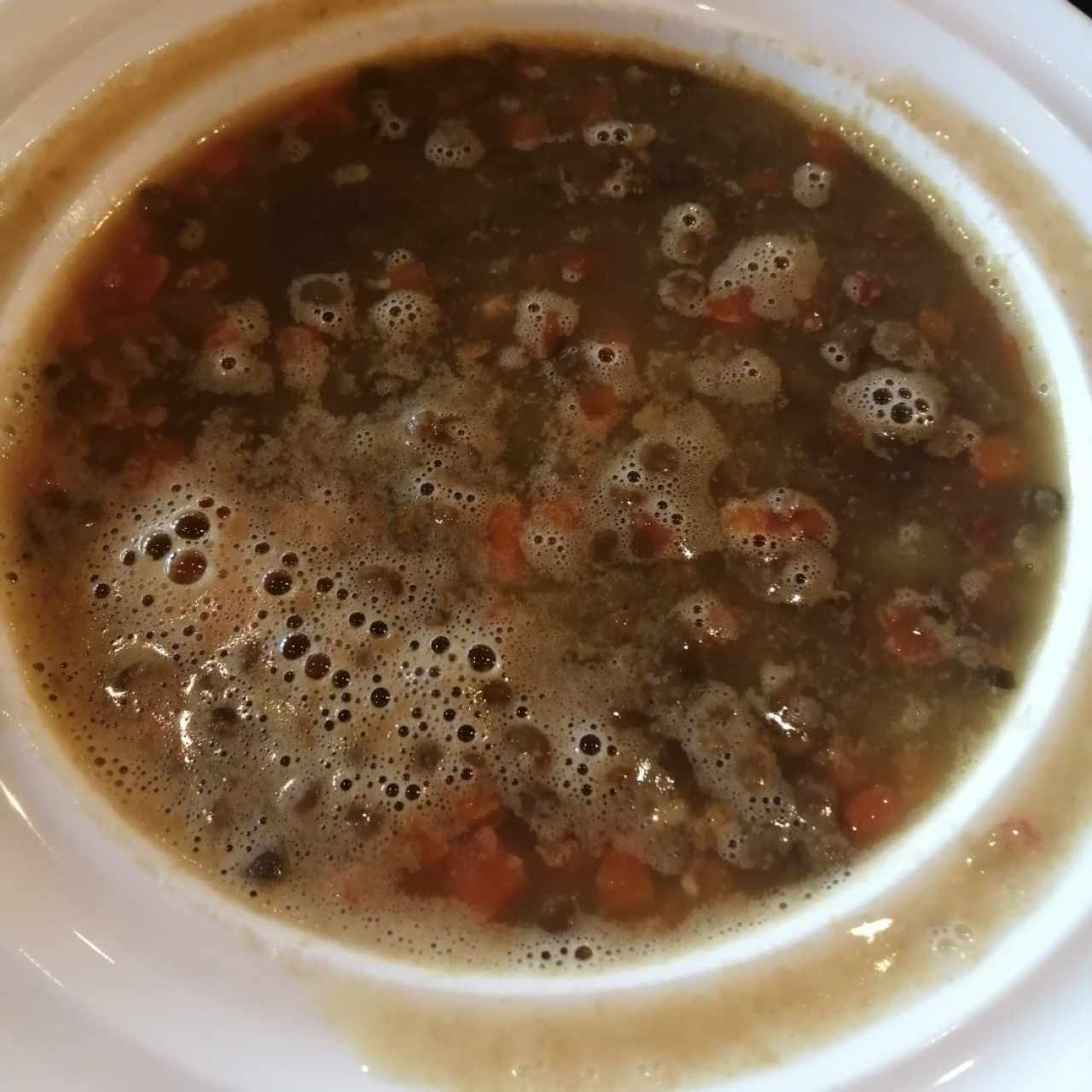 Sopa de lentejas 