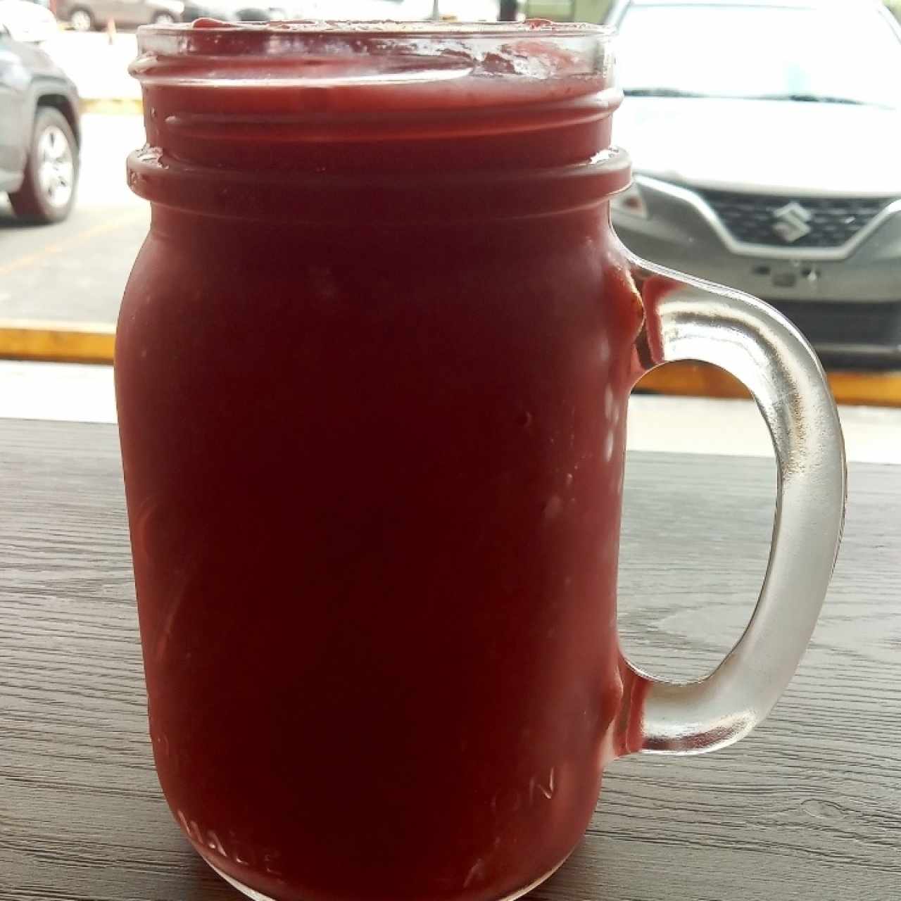 jugo de fresas