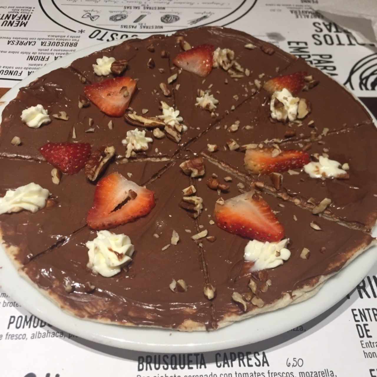 Pizza de Nutella y Fresas