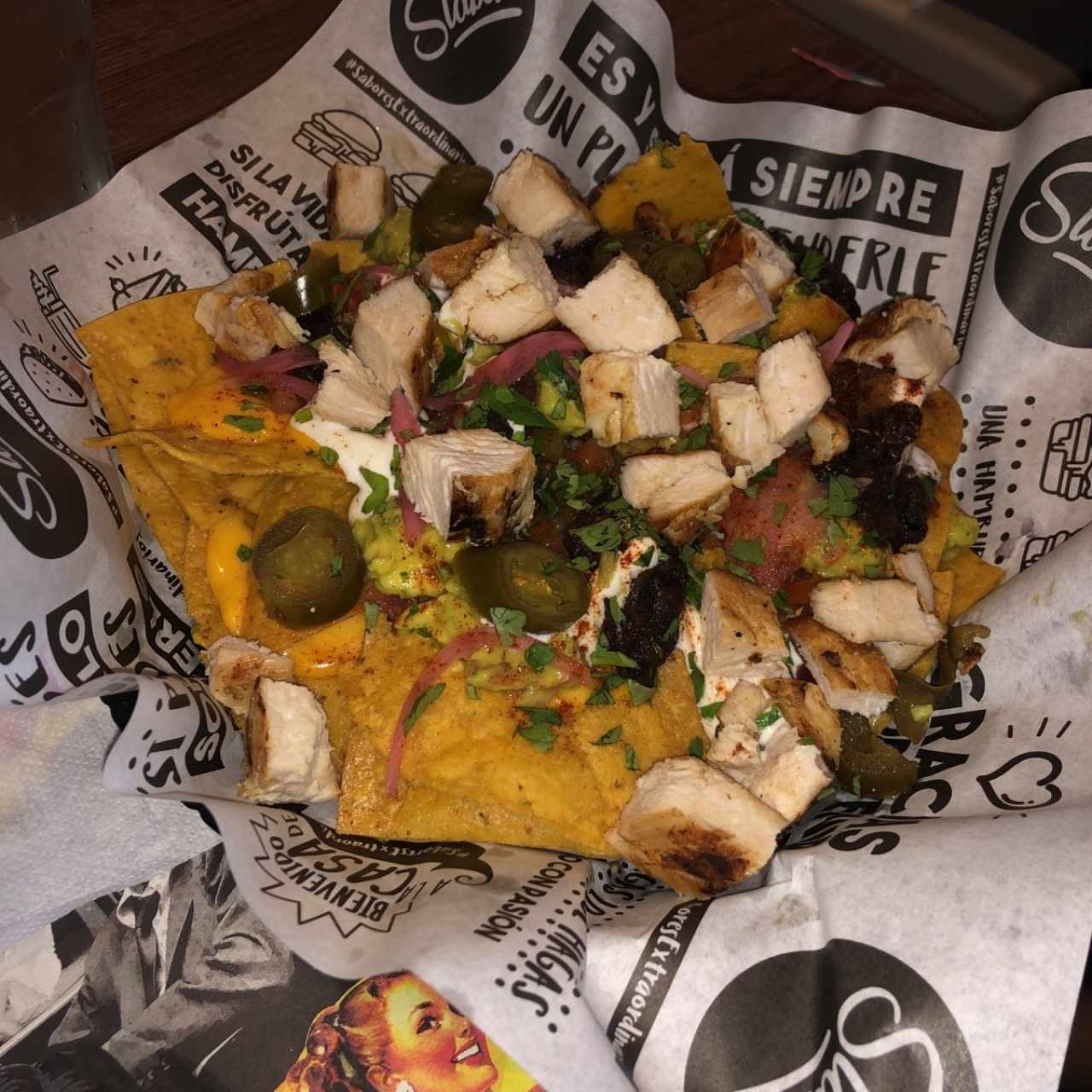 Nachos con pollo