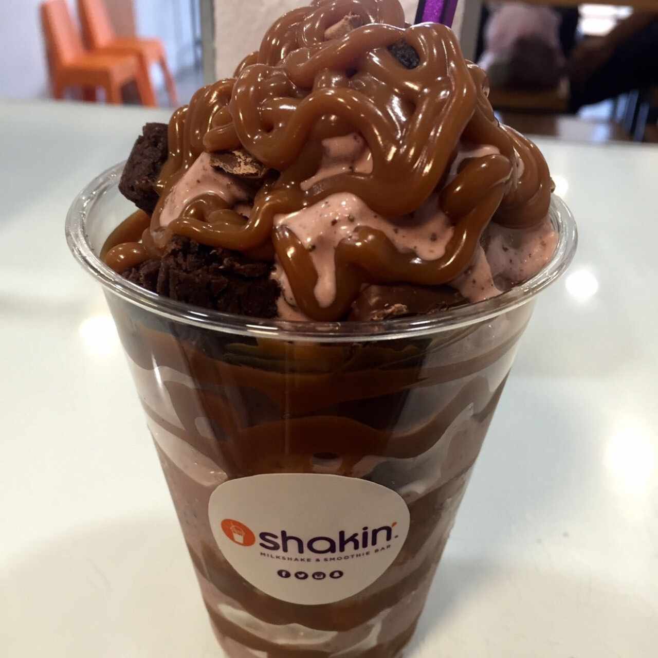 Shakin de Brownie con Dulce de Leche