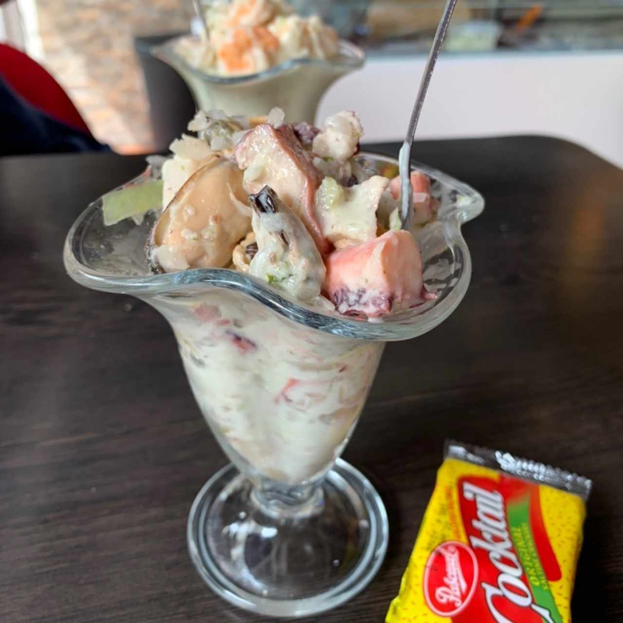 Ceviche de Combinacion con mayonesa de ajo y cilantro 