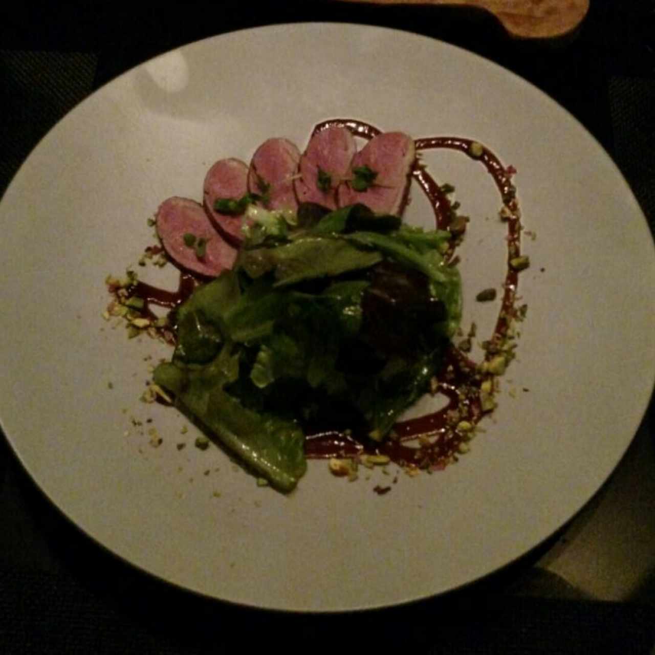 Tataki de pato canadiense salad