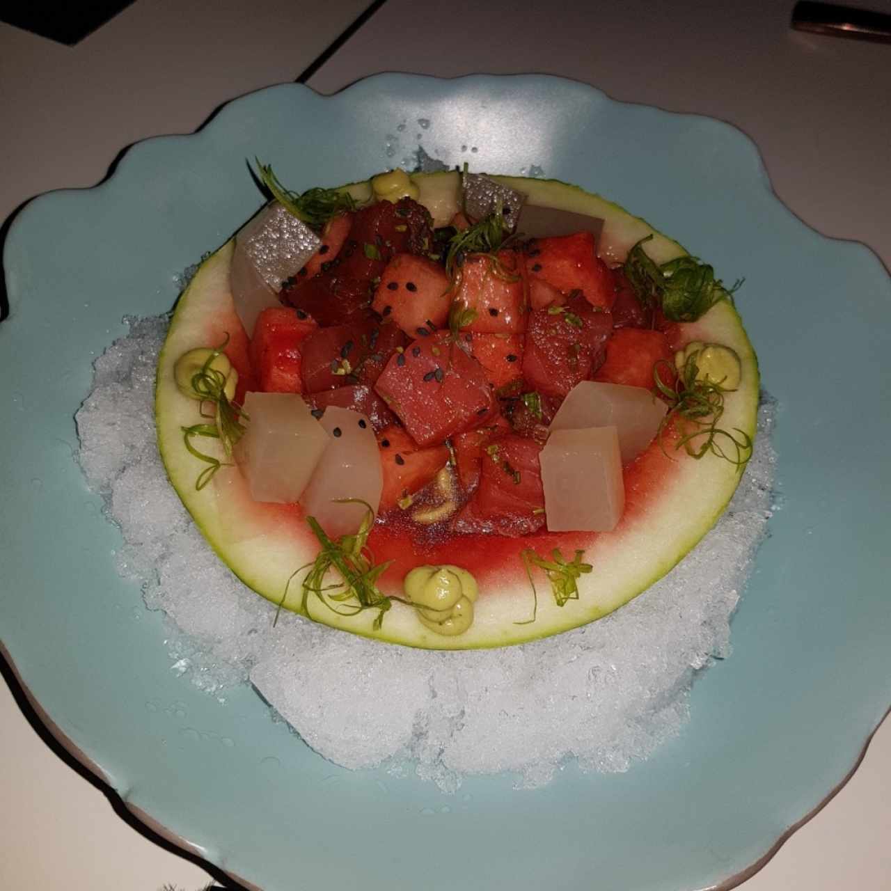 tratar de atún con sandia