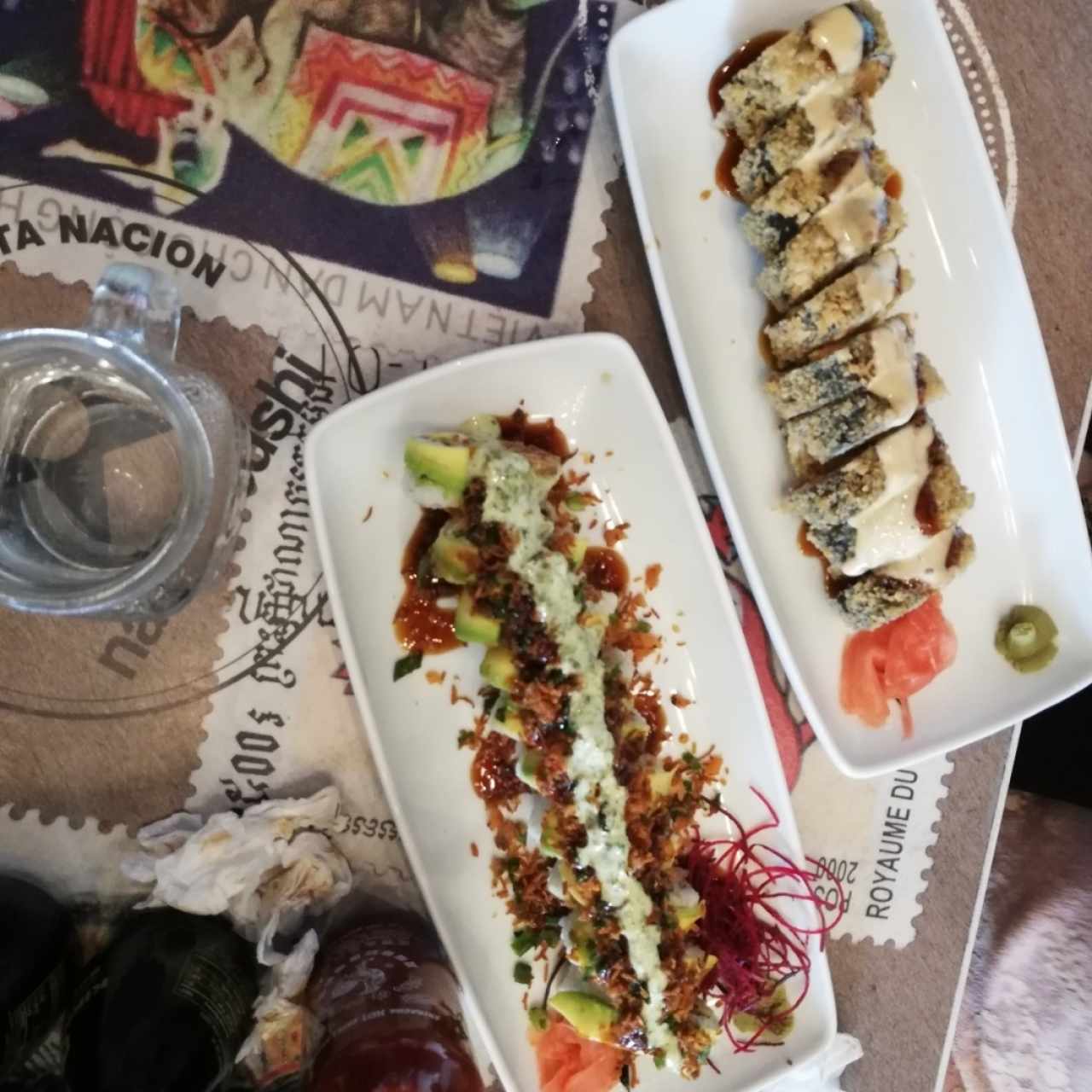 sushi de salmón frito