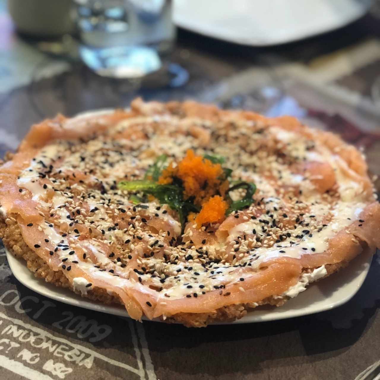 Sushi Pizza de Salmon