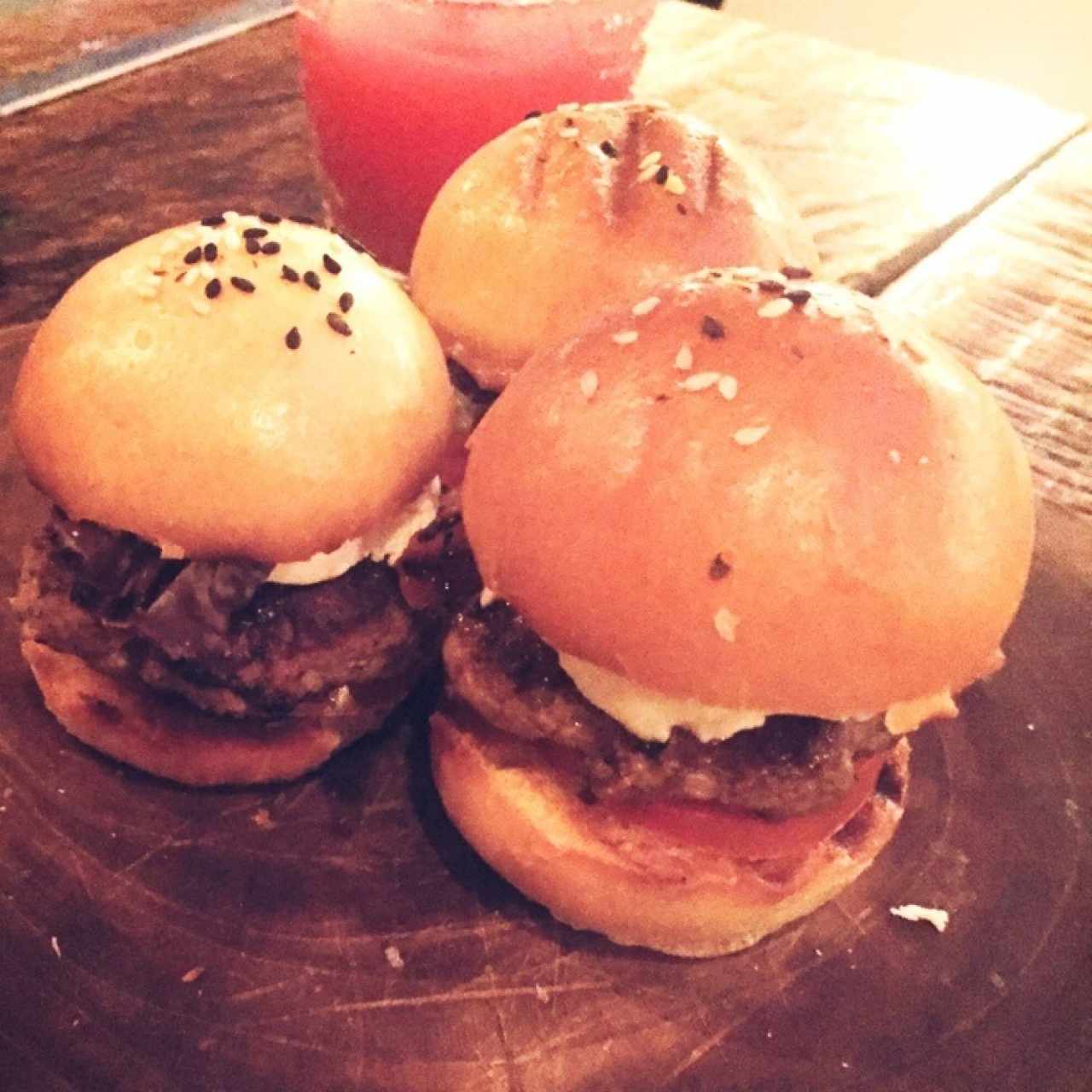 trio de hamburguesas