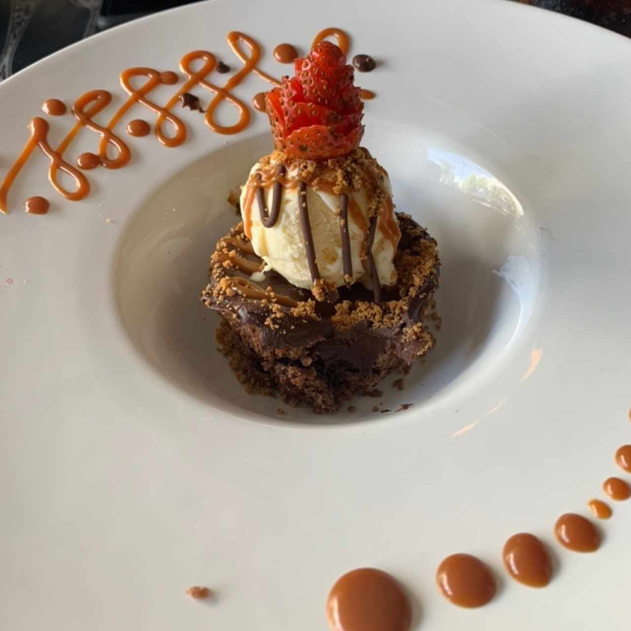 tarta de chooclate con helado