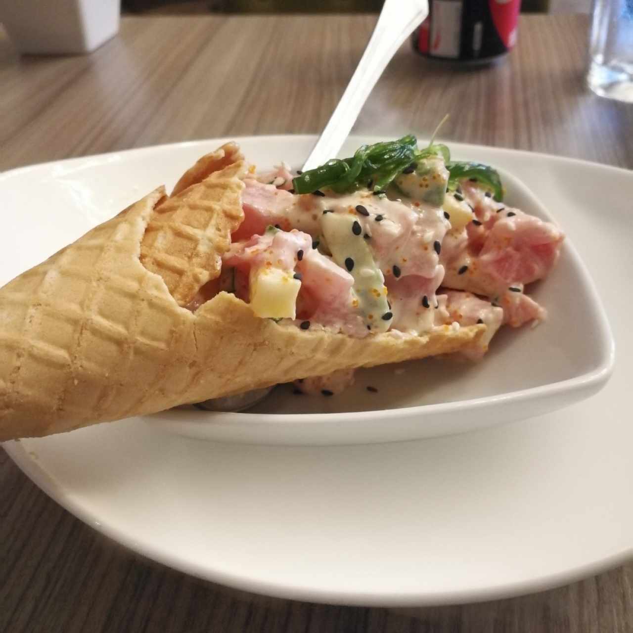 Cono de tartar de atún