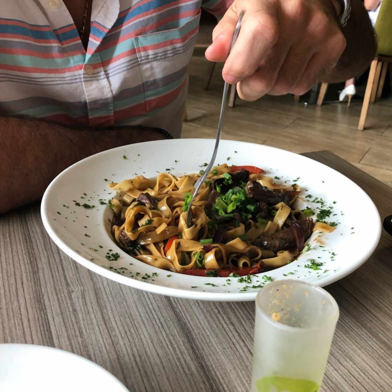 pasta con lomo 