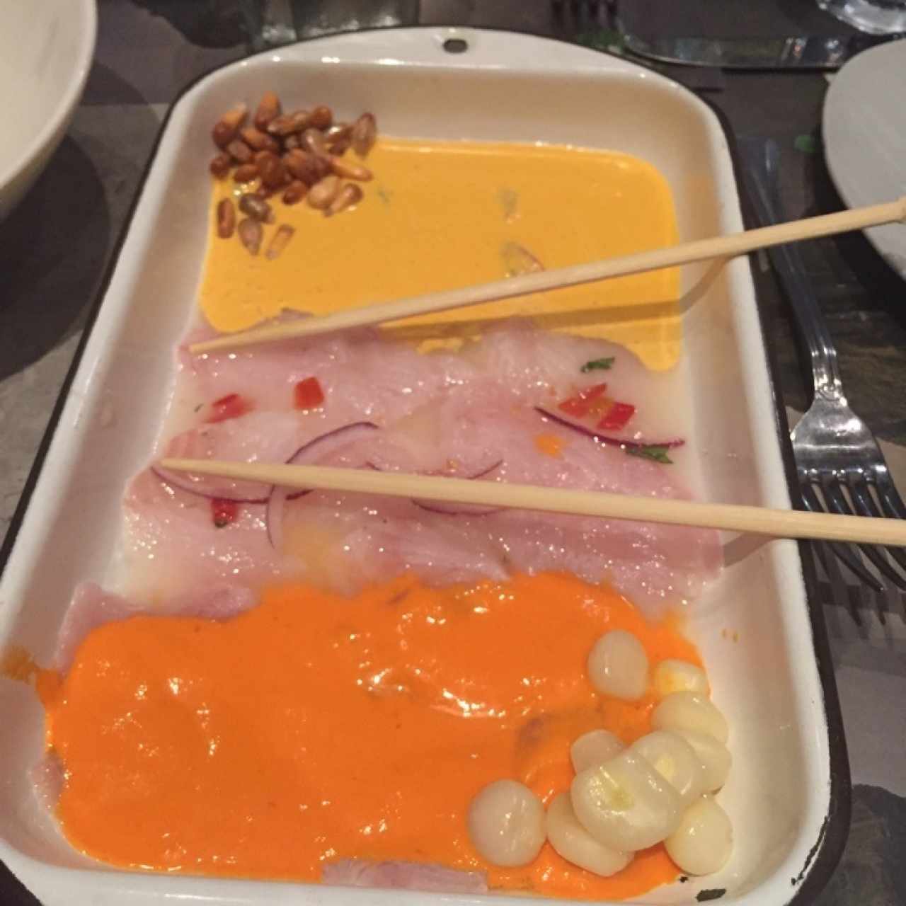 Tiradito tres colores